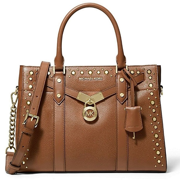 NWT Michael Kors Nouveau Hamilton Leather Satchel Luggage/Gold Original Packagin